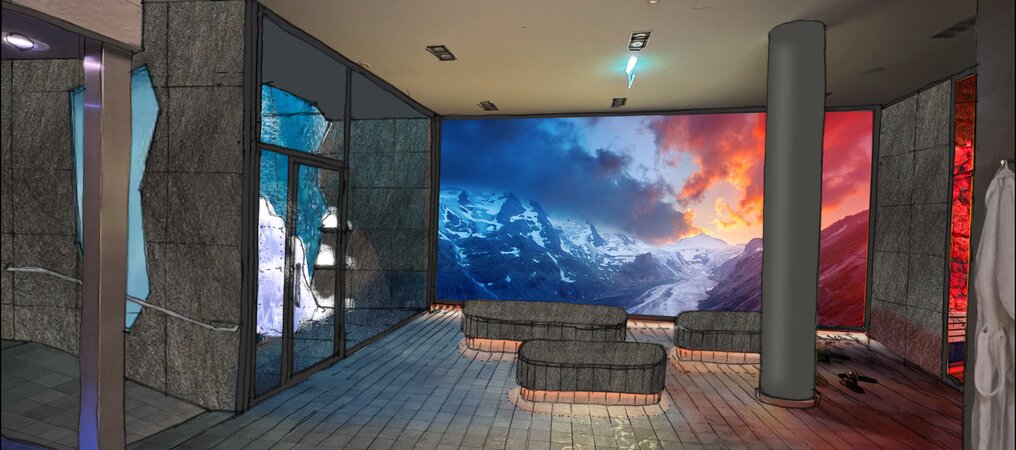 Skizze vom Spa-Bereich Bergblick